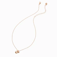 Gold-tone Double Teardrop Pendant Necklace 