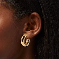 Gold-tone 30mm Chunky Hoop Earrings