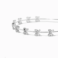 Silver Double Row Pearl Headband