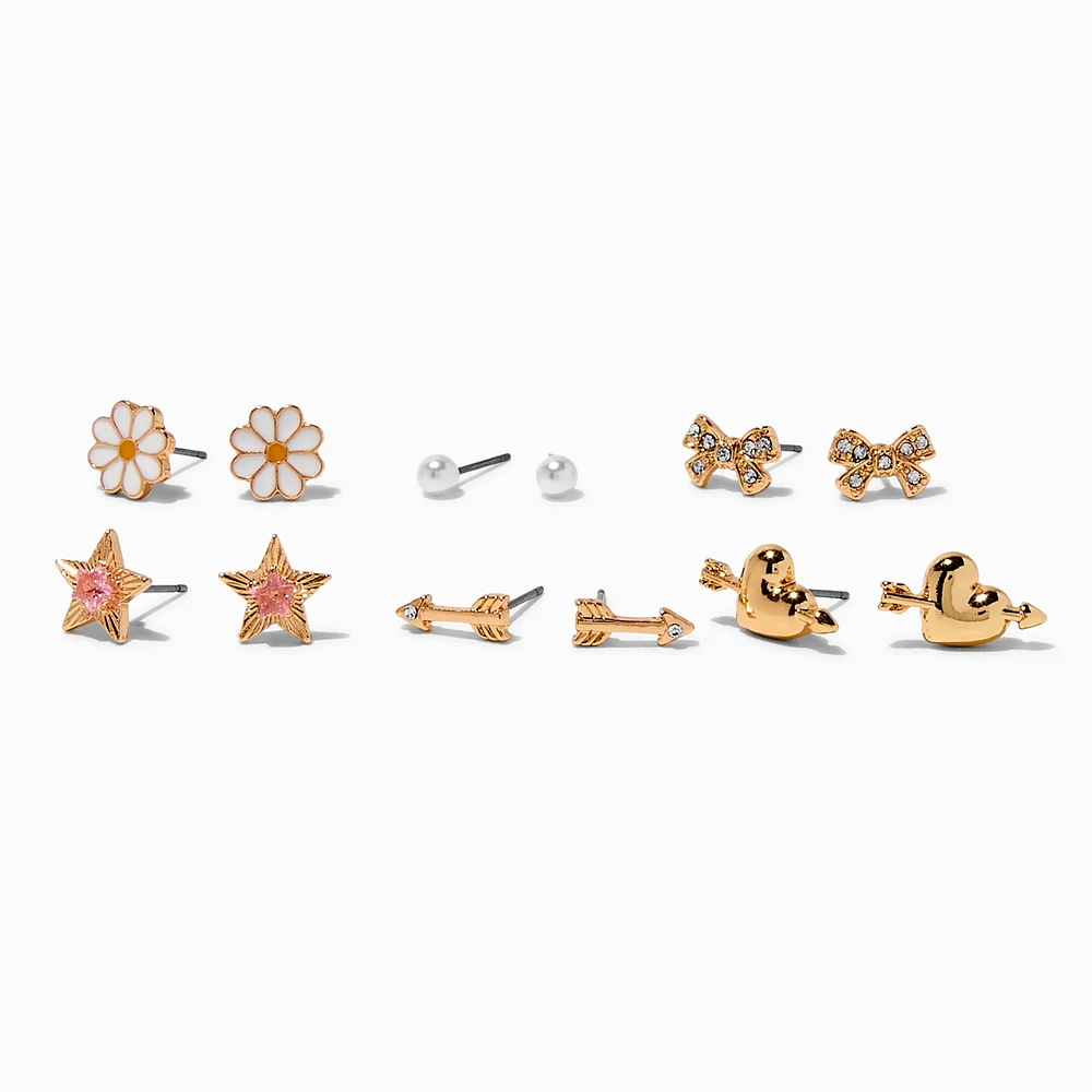 T H E M E x Claire's Gold-tone Stud Earrings - 6 Pack