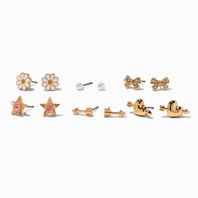 T H E M E x Claire's Gold-tone Stud Earrings - 6 Pack