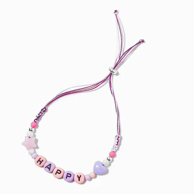 "Happy" Braided Adjustable Bracelet