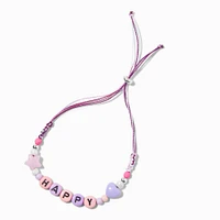 "Happy" Braided Adjustable Bracelet