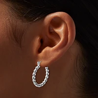 Silver-tone 20mm Twisted Hoop Earrings