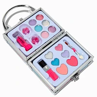 Claire's Club Mini Travel Rainbow Glitter Lock Box Makeup Set