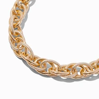Gold-tone Mega Textured Chain Necklace
