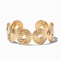 Gold-tone Swirl Disc Cuff Bracelet