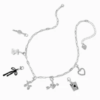 T H E M E x Claire's Silver-tone Paperclip Chain Bold Charm Necklace