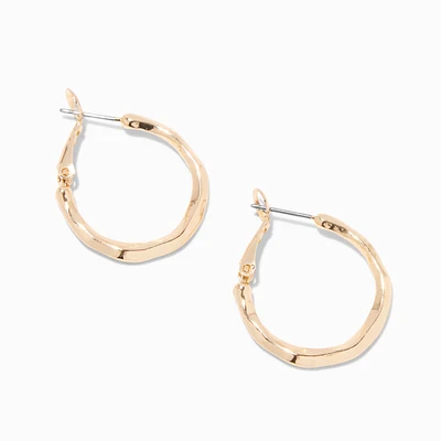 Gold-tone 25mm Molten Hoop Earrings