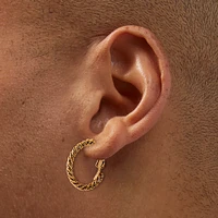 Gold-tone Twisted 20mm Hoop Earrings