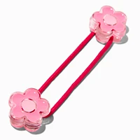Claire's Club Bright Flower Charm Hair Ties - 6 Pack