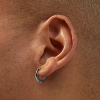 Silver-tone Titanium Hoop Earrings - 2 Pack