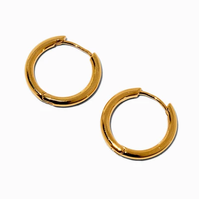 C LUXE by Claire's 18kt Gold Plated 15mm Clicker Hoop Earrings