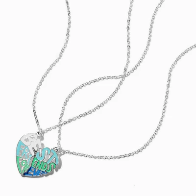 Best Friends Forever Letter Heart Pendant Necklaces - 2 Pack 