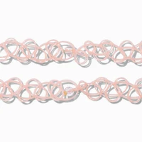 Best Friends Gold-tone Bubble Letter Pink Tattoo Choker Necklaces - 2 Pack