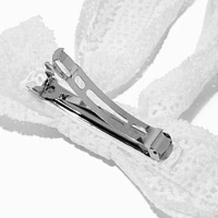 White Lace Hair Bow Clip