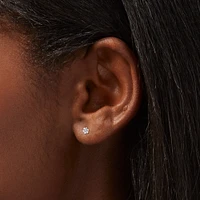 C LUXE by Claire's Sterling Silver Cubic Zirconia Graduated Round Cupcake Stud Earrings - 2 Pack