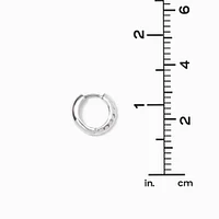 Silver-tone Rope 15mm Huggie Hoop Earrings