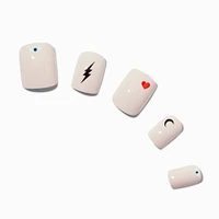 Baby Pink Icons Square Vegan Faux Nail Set - 24 Pack