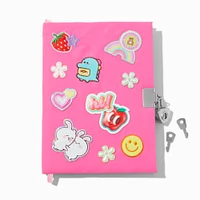 Chibi Patches Pink Plush Lock Diary