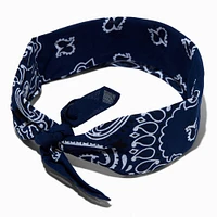 Navy Blue Paisley Bandana Headwrap