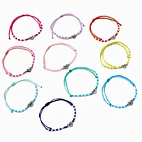 Best Friends Heart Adjustable Bracelets - 10 Pack