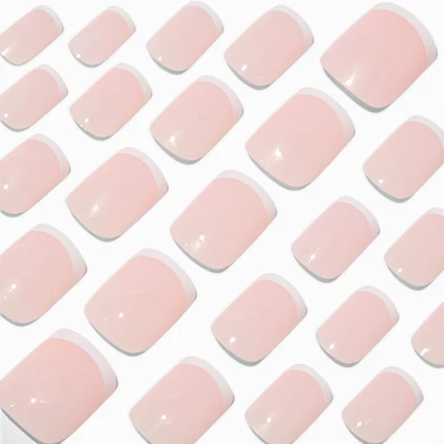 French Tip Medium Square Vegan Faux Nail Set