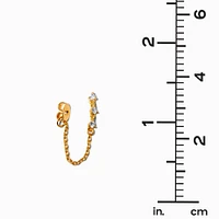 C LUXE by Claire's 18kt Gold Plated Cubic Zirconia Trio Front & Back Earrings