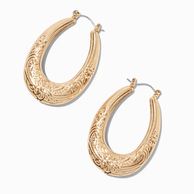 Current Obsession Textured Boho Oval Hoop Earrings