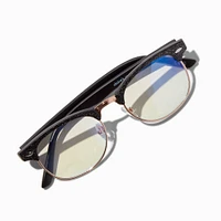 Solar Blue Light Reducing Black Glitter Browline Clear Lens Frames