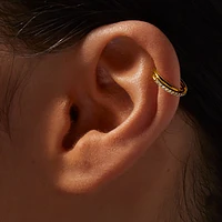 Gold-tone Stainless Steel Cubic Zirconia Twister 18G Cartilage Clicker Earring