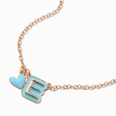 Bubble Initial Heart Pendant Necklace