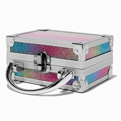 Claire's Club Mini Travel Rainbow Glitter Lock Box Makeup Set