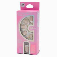 French Tip Bling Medium Oval Vegan Faux Nail Set - 24 Pack