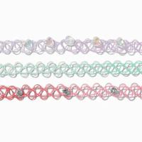 Pastel Ombré Tattoo Choker Necklaces - 3 Pack