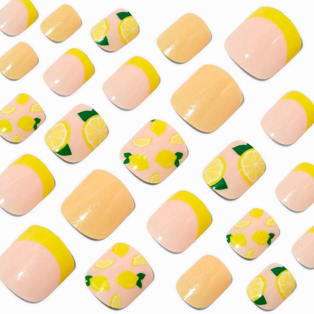 Lemon Square Press On Vegan Faux Nail Set - 24 Pack