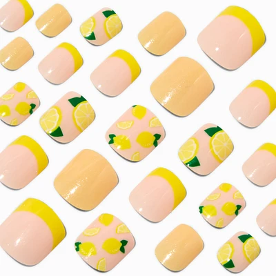 Lemon Square Press On Vegan Faux Nail Set - 24 Pack