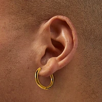 C LUXE by Claire's 18kt Gold Plated 15mm Clicker Hoop Earrings