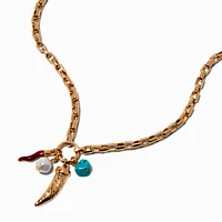 Gold-tone Cowgirl Toggle Charm Pendant Necklace