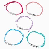 Best Friends Open Heart Adjustable Bracelets - 5 Pack