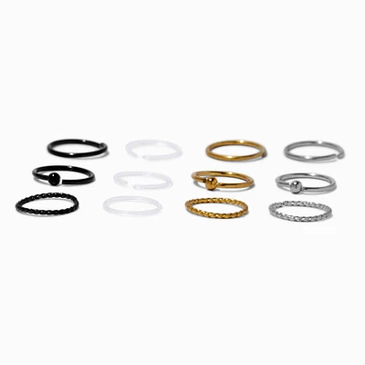 20G Mixed BioFlex® Nose Rings - 12 Pack