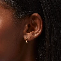 Silver-tone 10mm Mini Hoop Earrings