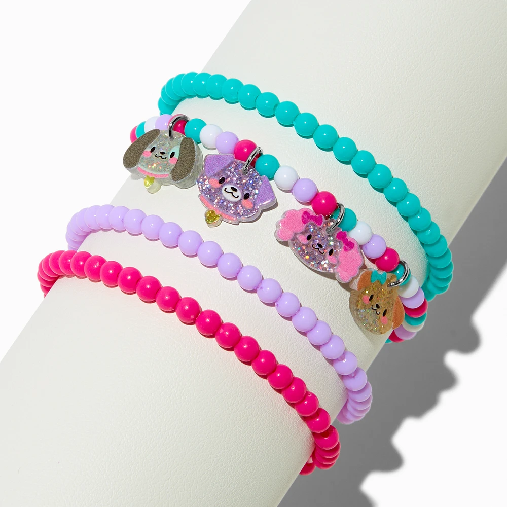 Claire's Club Dogs Seed Bead Stretch Bracelets - 4 Pack