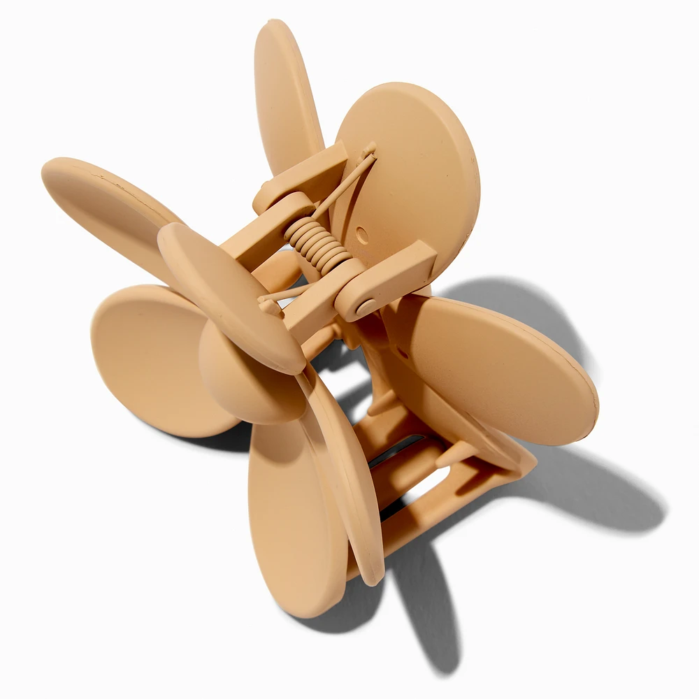 Matte Tan Flower Medium Hair Claw