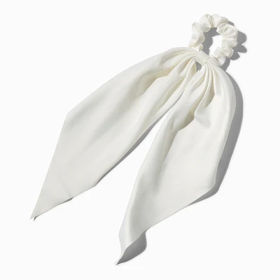 Small White Hair Scrunchie Scarf