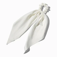 Small White Hair Scrunchie Scarf