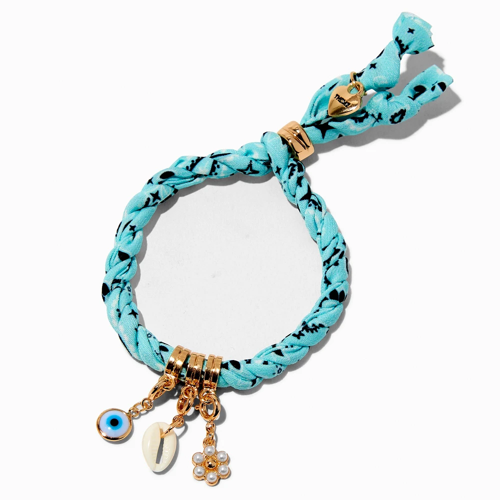 T H E M E x Claire's Light Blue Bandana Rope Charm Bracelet