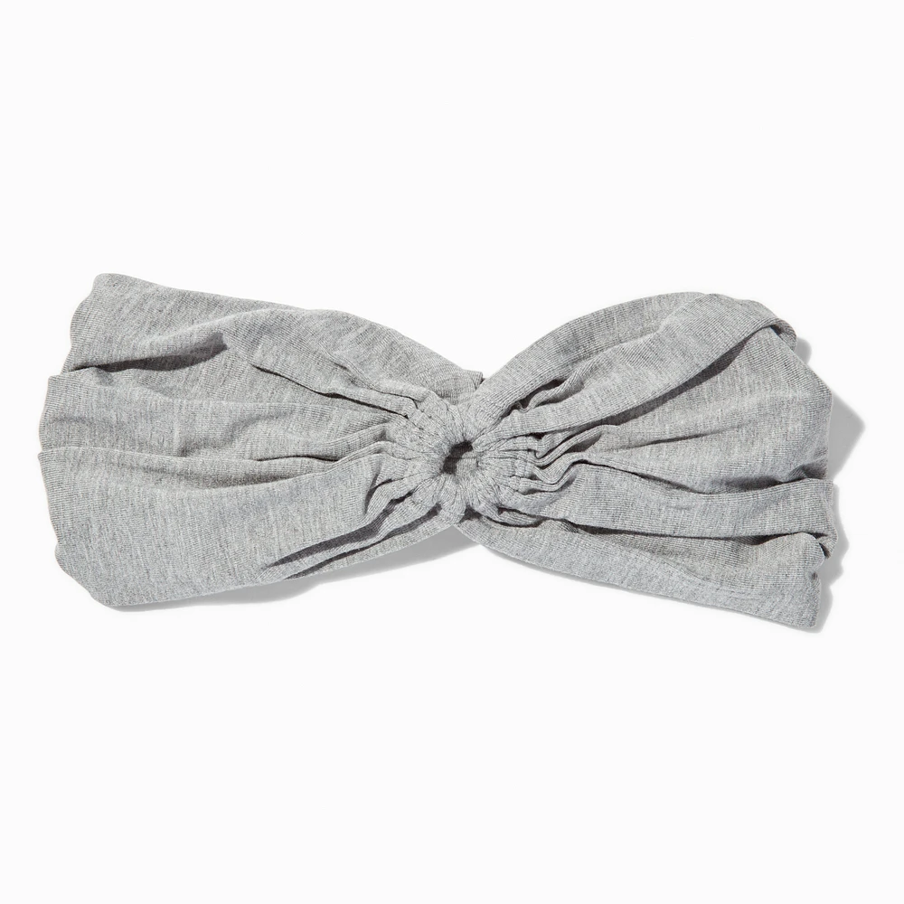 Gray Ruched Keyhole Headwrap