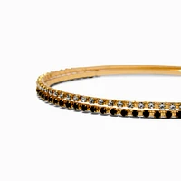 Skinny Black & Clear Rhinestone Headbands - 2 Pack 