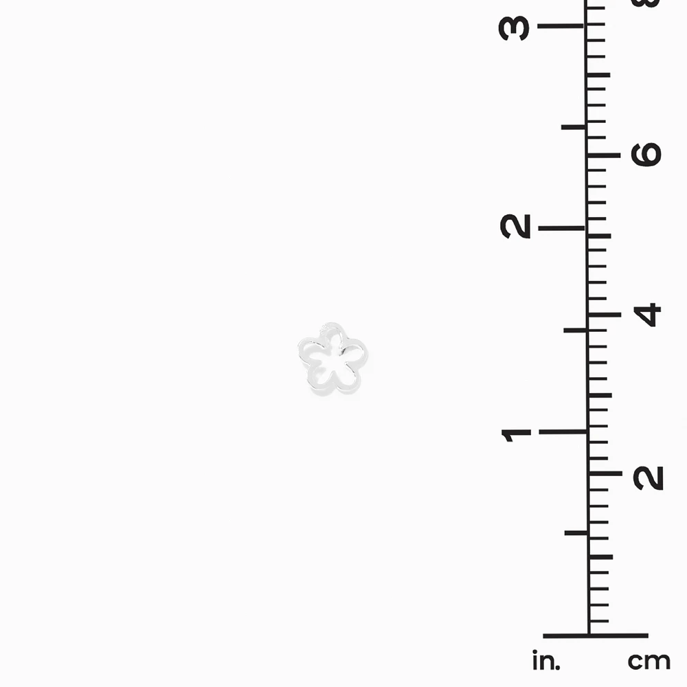 Silver-tone Daisy Outline Stud Earrings